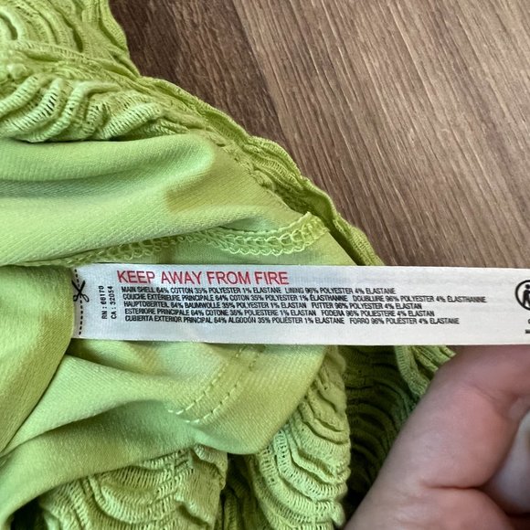 NEW Free People Beach Eleni Bodycon Maxi Cotton Blend Smocked Green Dress Sz L - Picture 12 of 14